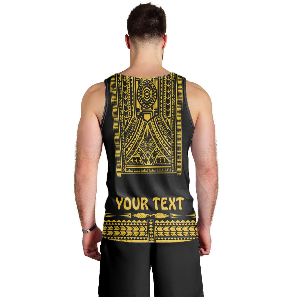 (Custom Personalised) Polynesian Men Tank Top Dashiki With Polynesian Tattoo Royal Golden Version LT14 - Polynesian Pride