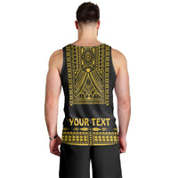 (Custom Personalised) Polynesian Men Tank Top Dashiki With Polynesian Tattoo Royal Golden Version LT14 - Polynesian Pride