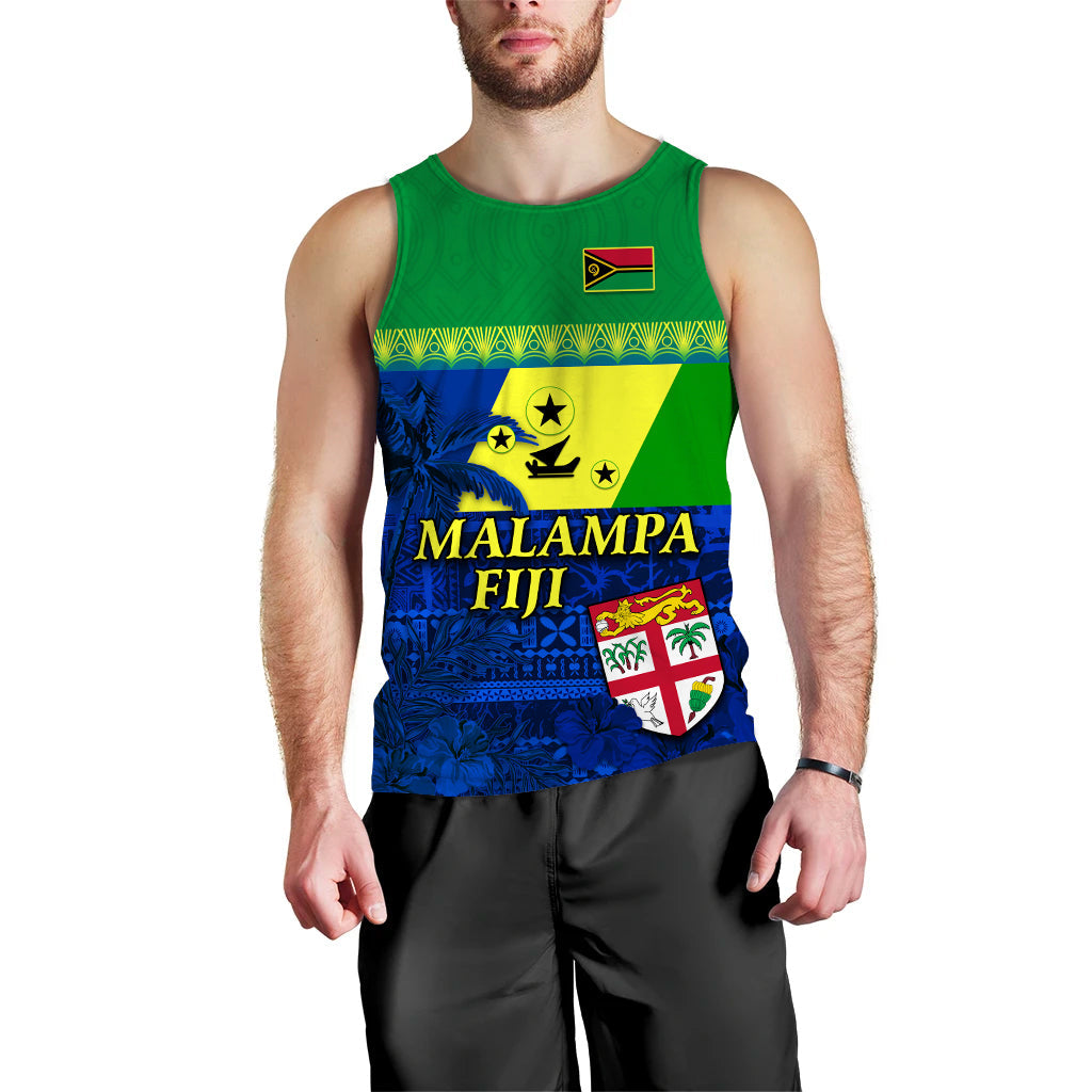 (Custom Personalised) Malampa Fiji Day Men Tank Top Vanuatu Polynesia mix Flowers LT13 - Polynesian Pride