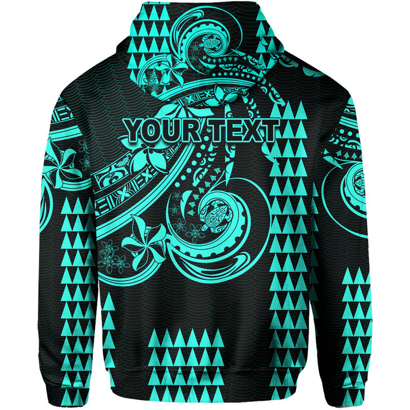 Custom Kakau Hawaiian Polynesian Hoodie Turquoise Green LT6 - Polynesian Pride