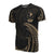 Yap Micronesia All Over T Shirt Gold Tribal Wave Unisex Black - Polynesian Pride