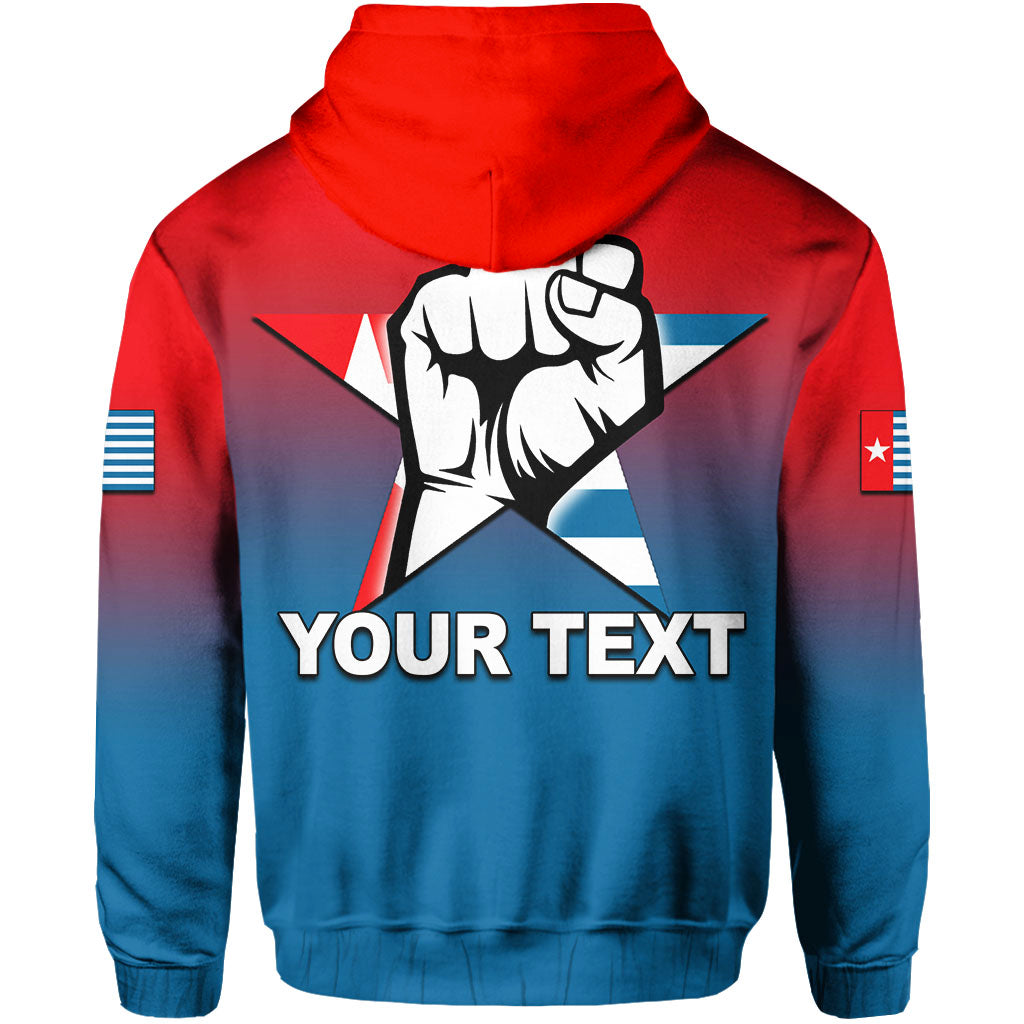 Custom West Papua Zip up Hoodie Flag Color Simple Style LT6 - Polynesian Pride