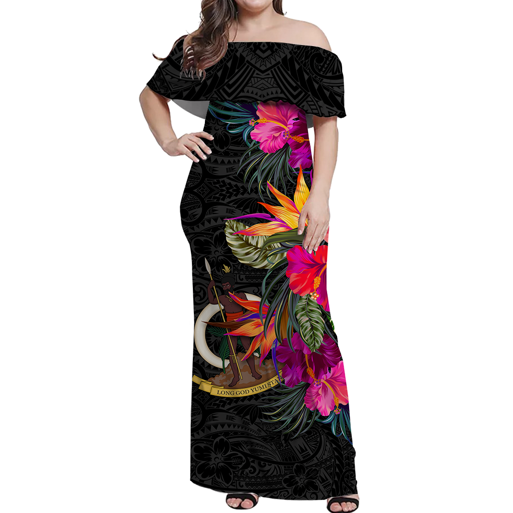 Vanuatu Tribal Polynesian Hibiscus Matching Hawaiian Shirt and Dress LT12 - Polynesian Pride