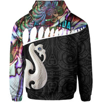 Aotearoa Hoodie, Maori Manaia Paua Shell Pullover Hoodie - Polynesian Pride