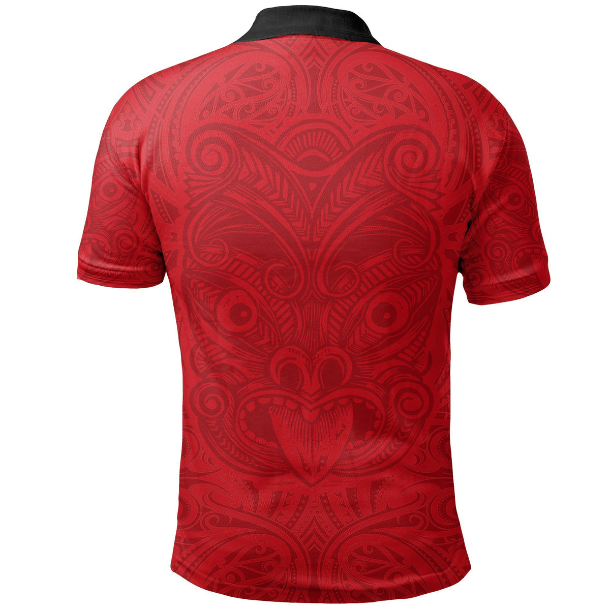 New Zealand Maori Polo Shirt, Maori Mask Tattoo Golf Shirts - Polynesian Pride