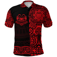 Custom Marquesas Islands Polo Shirt Marquesan Tattoo Unique Style Red LT8 - Polynesian Pride