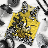 Niue Uga Men Tank Top Tribal Patterns Yellow Style LT6 Yellow - Polynesian Pride