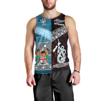 New Zealand Maori Aotearoa Fiji Tapa Together Men Tank Top - Red LT8 - Polynesian Pride