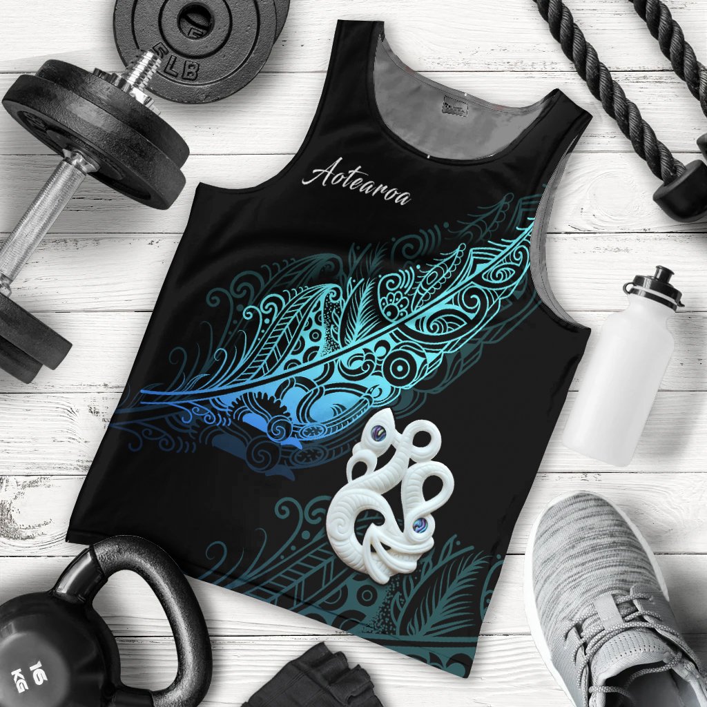 Aotearoa Men Tank Top Fern Mix Manaia Matau LT13 - Polynesian Pride