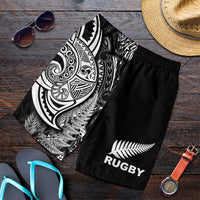 Maori Rugby Men Short Tattoo Mix Fern Leaf LT6 Black - Polynesian Pride
