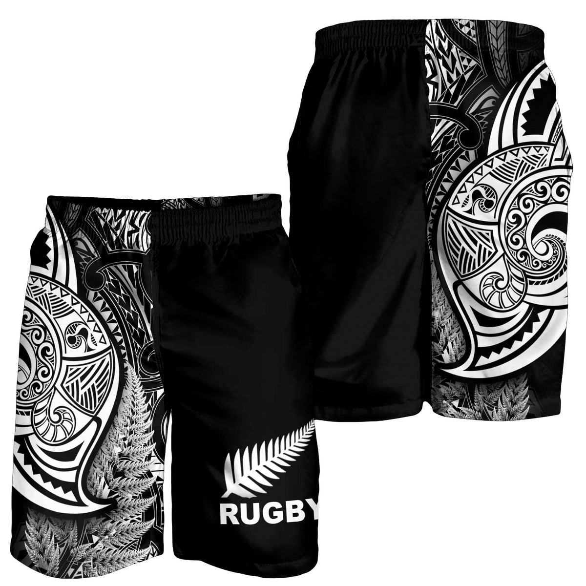 Maori Rugby Men Short Tattoo Mix Fern Leaf LT6 - Polynesian Pride
