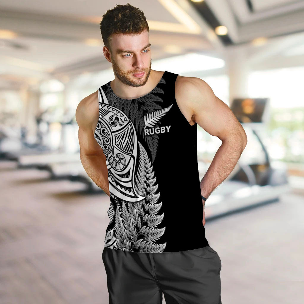 Maori Rugby Men Tank Top Tattoo Mix Fern Leaf LT6 - Polynesian Pride