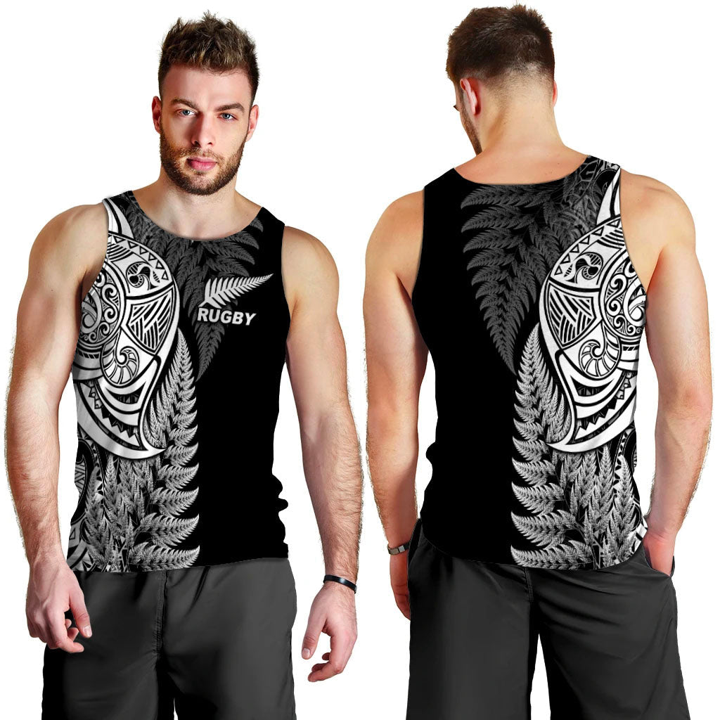 Maori Rugby Men Tank Top Tattoo Mix Fern Leaf LT6 - Polynesian Pride