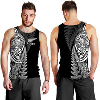 Maori Rugby Men Tank Top Tattoo Mix Fern Leaf LT6 - Polynesian Pride