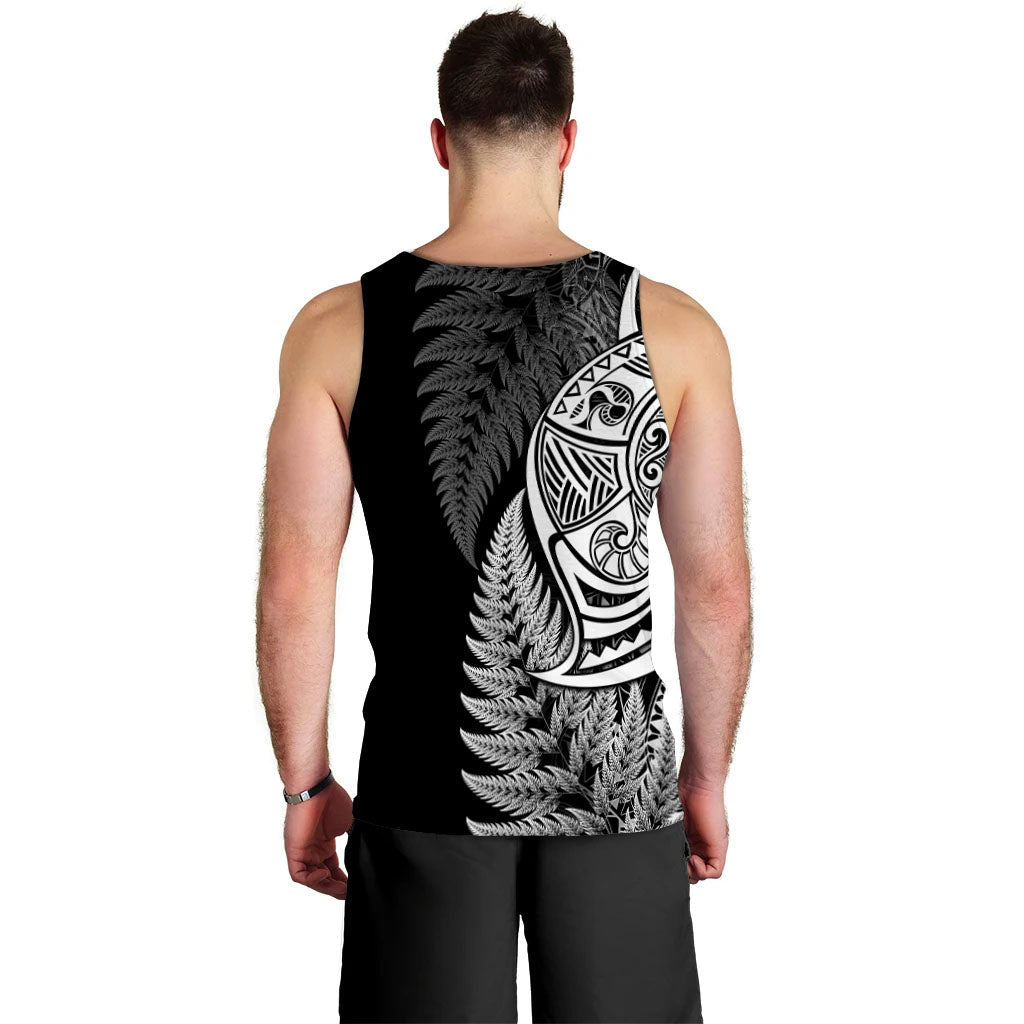 Maori Rugby Men Tank Top Tattoo Mix Fern Leaf LT6 - Polynesian Pride