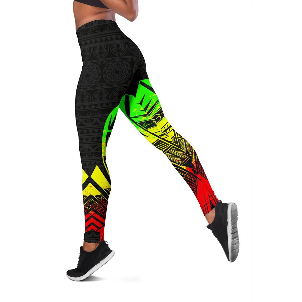 New Caledonia Polynesian Leggings - Polynesian Tattoo Reggae Version - Polynesian Pride