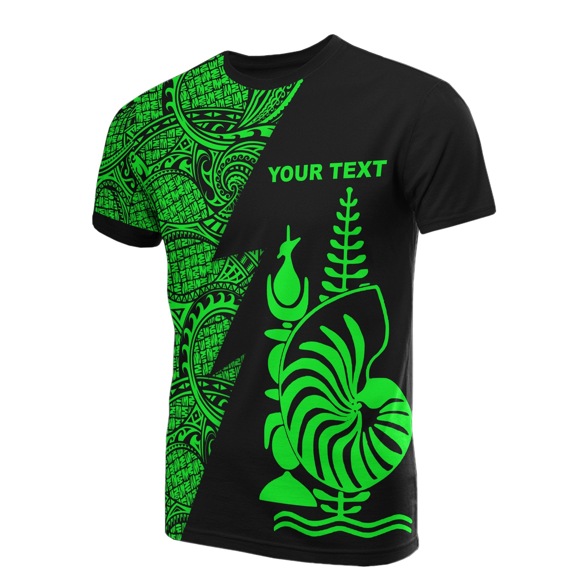 New Caledonia Custom T Shirt Polynesian Pattern Green Style Unisex Green - Polynesian Pride