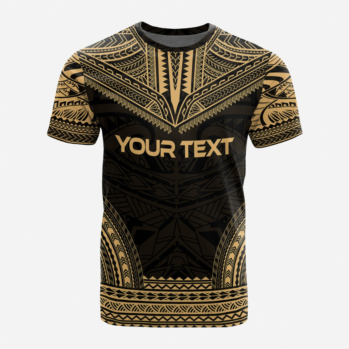 Niue Custom T Shirt Niue Seal Polynesian Chief Tattoo Gold Version - Polynesian Pride