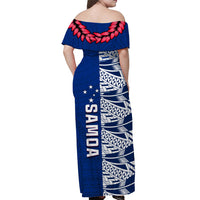 Toa Samoa Rugby Matching Dress and Hawaiian Shirt Siamupini Ula Fala Blue LT13 - Polynesian Pride
