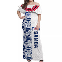 Toa Samoa Rugby Matching Dress and Hawaiian Shirt Siamupini Ula Fala White LT13 - Polynesian Pride