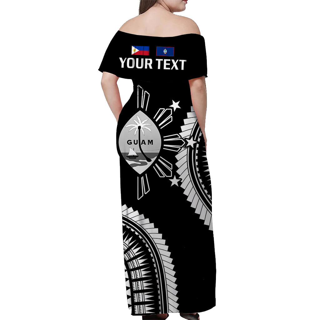 Custom Polynesian Matching Hawaiian Shirt and Dress Guam Philippines Together Black LT14 - Polynesian Pride