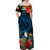 Yap State Off Shoulder Long Dress FSM Hibiscus Flowers Mix Polynesian LT14 - Polynesian Pride