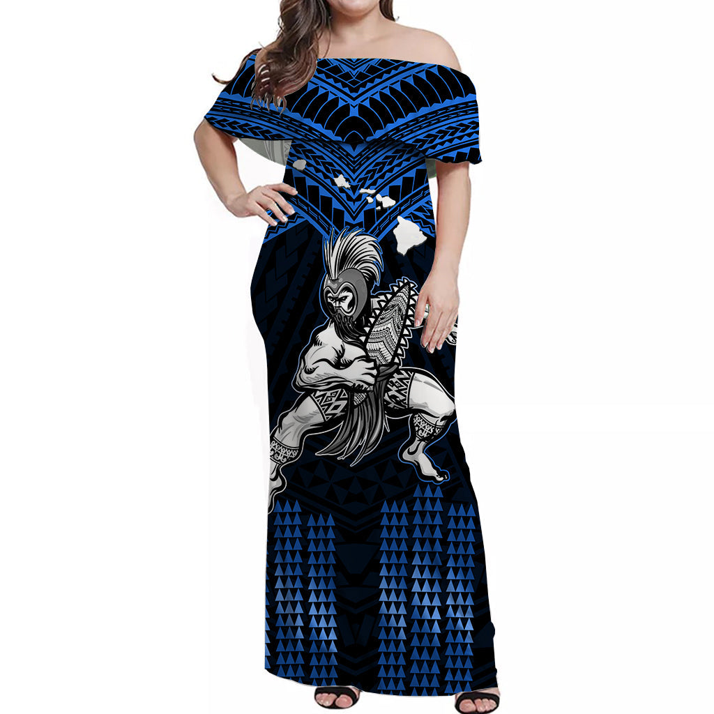 Custom Polynesian Couple Outfits Matching Dress and Hawaiian Shirt Hawaii Warrior with Weapon Polynesian Ver.06 LT14 - Polynesian Pride