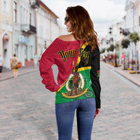 (Custom Personalised) Vanuatu Off Shoulder Sweater Aboriginal Turtle Mix Sand Drawing LT13 - Polynesian Pride