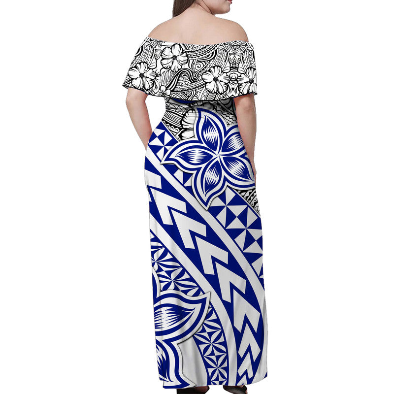 Hawaii Traditional Polynesian Tribal Tattoo Retro Matching Dress and Hawaiian Shirt Blue LT9 - Polynesian Pride