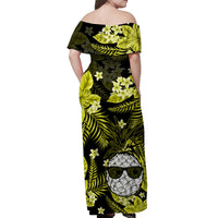 Hawaii Summer Colorful Pineapple Matching Dress and Hawaiian Shirt Yellow LT6 - Polynesian Pride