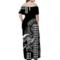 Hawaii Kakau Matching Dress and Hawaiian Shirt Polynesian Warrior White LT6 - Polynesian Pride