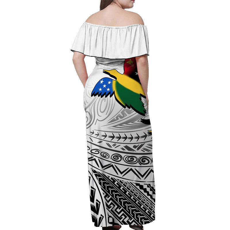 Custom Polynesian Matching Dress and Hawaiian Shirt Papua New Guinea Solomon Islands Harmony LT6 - Polynesian Pride