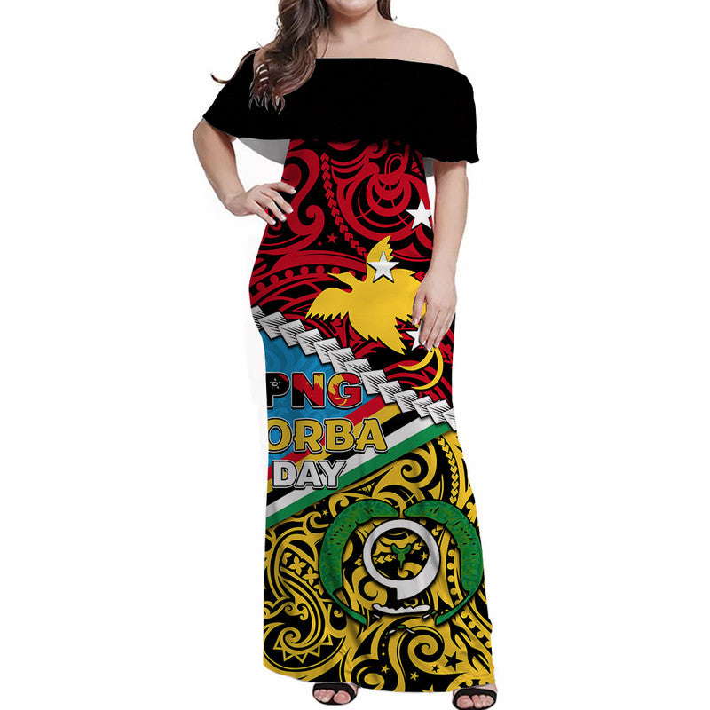 PNG Torba Day Matching Dress and Hawaiian Shirt Happy Day LT6 - Polynesian Pride