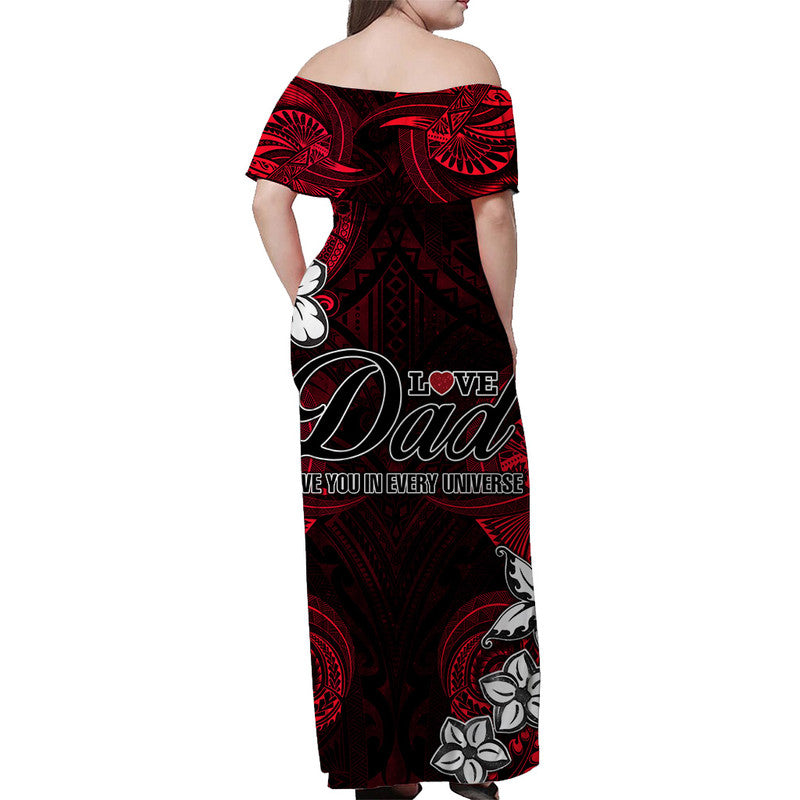 Custom Matching Hawaiian Shirt and Dress Polynesian Fathers Day I Love You In Every Universe Red LT8 - Polynesian Pride