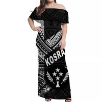 FSM Kosrae Off Shoulder Long Dress Original Vibes - Black LT8 - Polynesian Pride