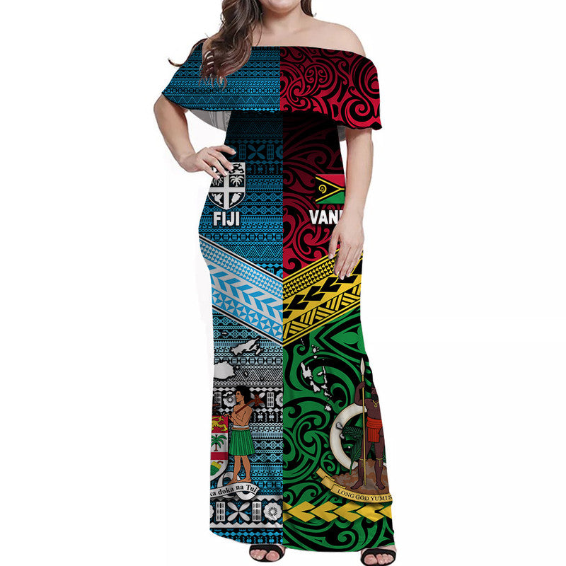 Vanuatu Polynesian Matching Hawaiian Shirt and Dress Together Blue LT8 - Polynesian Pride