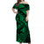 Guam Off Shoulder Long Dress Turtle Mix Polynesian Green Style LT6 Long Dress Green - Polynesian Pride