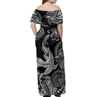 Hawaii Angry Shark Polynesian Matching Dress and Hawaiian Shirt Matching Couples Outfit Unique Style Black LT8 - Polynesian Pride