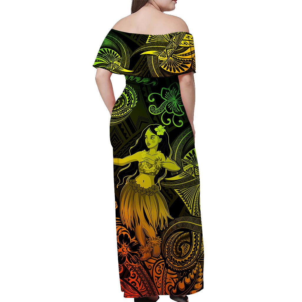 Hawaii Hula Girl Polynesian Matching Dress and Hawaiian Shirt Matching Couples Outfit Unique Style Reggae LT8 - Polynesian Pride