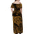 Hawaii Turtle Polynesian Matching Dress and Hawaiian Shirt Matching Couples Outfit Plumeria Flower Unique Style Gold LT8 - Polynesian Pride