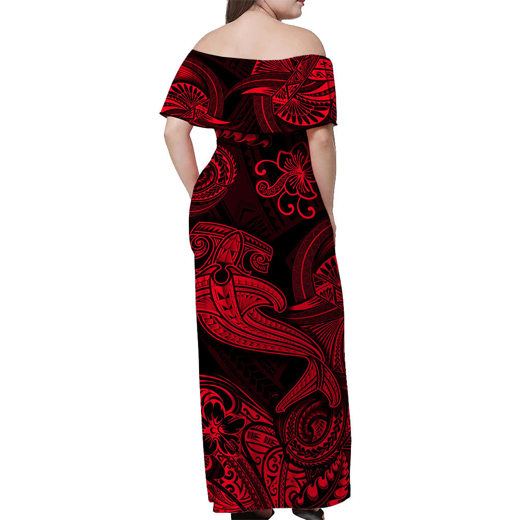 Hawaii Hammer Shark Polynesian Matching Dress and Hawaiian Shirt Matching Couples Outfit Unique Style Red LT8 - Polynesian Pride