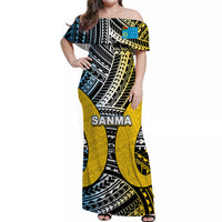 Polynesian Sanma Of Vanuatu Off Shoulder Long Dress LT6 Women Art - Polynesian Pride