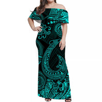 Hawaii Fish Hook Polynesian Matching Dress and Hawaiian Shirt Matching Couples Outfit Unique Style Turquoise LT8 - Polynesian Pride