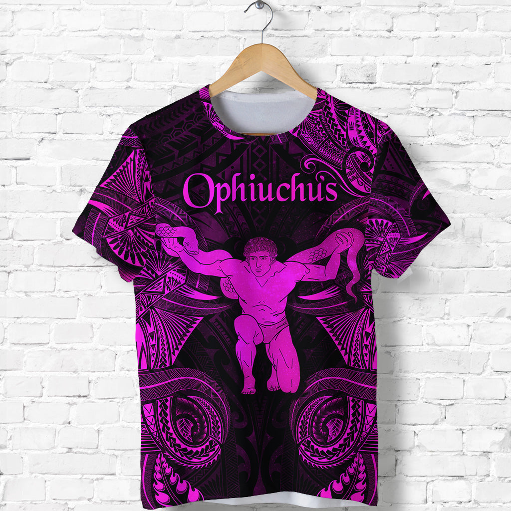 Ophiuchus Zodiac Polynesian T Shirt Unique Style Pink LT8 - Polynesian Pride