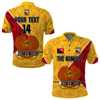 (Custom Text and Number) The Kumuls PNG Polo Shirt KID Papua New Guinea Polynesian Dynamic Style LT14 Adult Yellow - Polynesian Pride