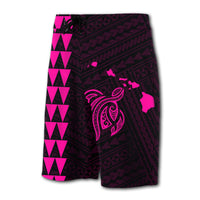 Hawaii Kakau Polynesian Turtle Map Board Shorts - Pink - Polynesian Pride