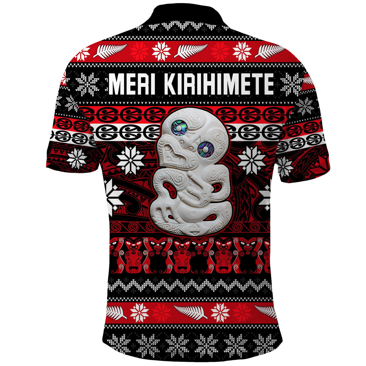 New Zealand Hei Tiki Christmas Polo Shirt Maori Meri Kirihimete LT13 - Polynesian Pride