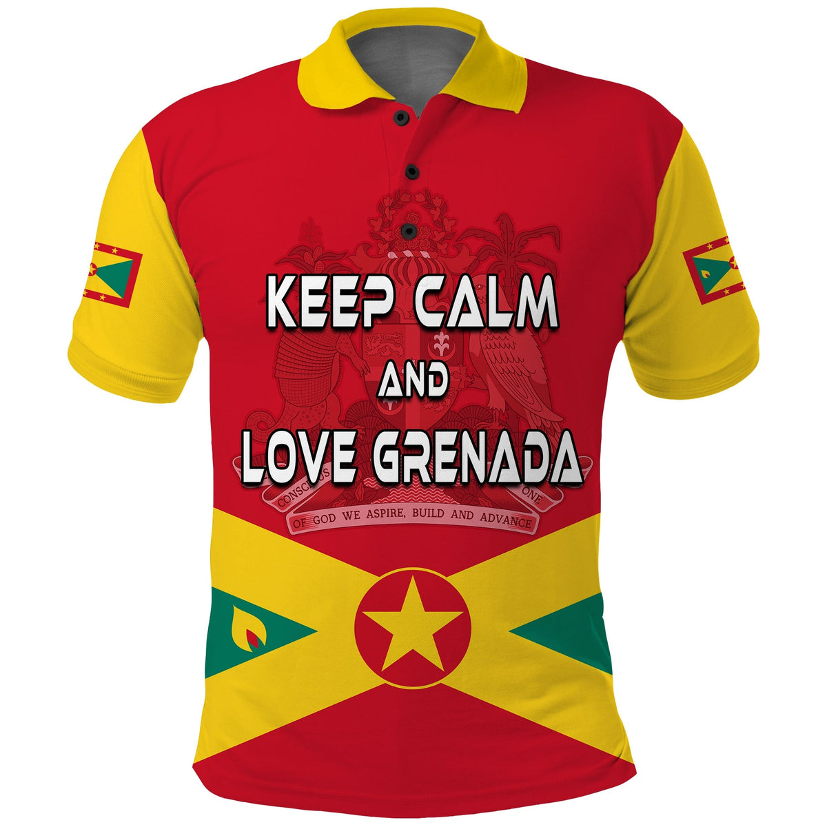 Grenada Polo Shirt Keep Calm and Love Grenada LT13 Art - Polynesian Pride