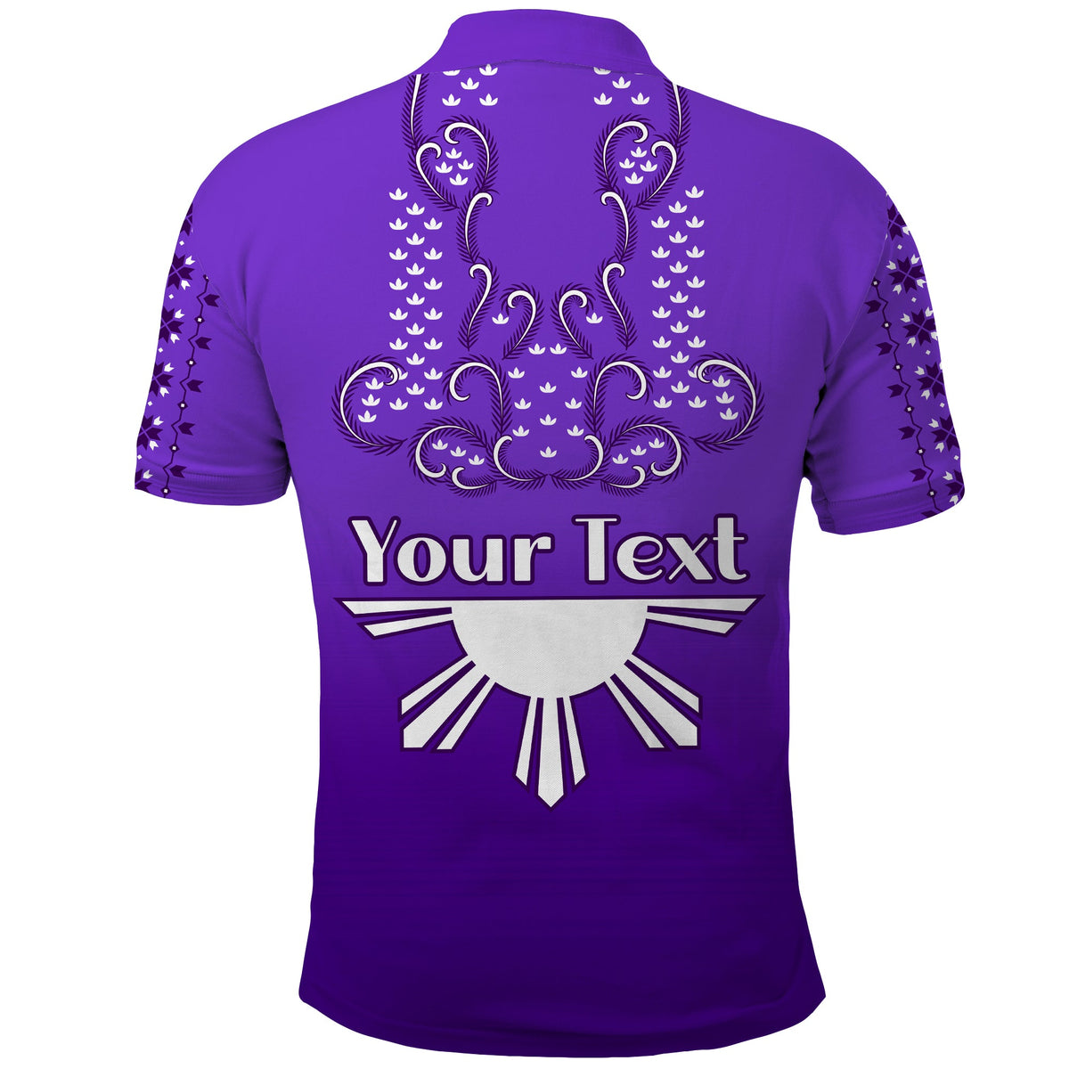Custom Philippines Polo Shirt Sun Filipino Purple Barong LT13 - Polynesian Pride