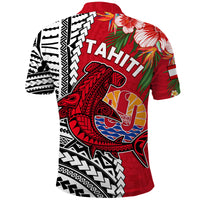 Tahiti Islands Polo Shirt Polynesian Shark Mix Tropical Flowers LT14 - Polynesian Pride